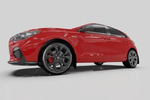 Hyundai Elantra GT Mud Flaps - Rally Armor - UR - White/Black Logo - `19-`21